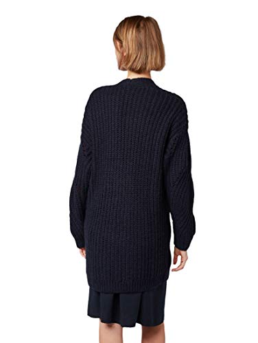 Tom Tailor Zopfmuster Suéter cárdigan, Azul (Sky Captain Blue 10668), XL para Mujer