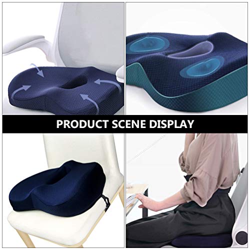 Tomaibaby Cojín de Asiento de Espuma de Memoria Antideslizante Cojín Ortopédico para El Cóccix para El Dolor Del Coxis Silla de Oficina Cojín Del Asiento de Coche para La Ciática Dolor de