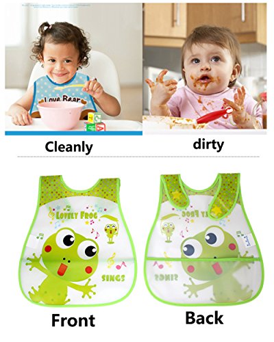 Tomkity 10 Piezas Baberos Impermeable EVA para Bebé (10 baberos Impermeable)