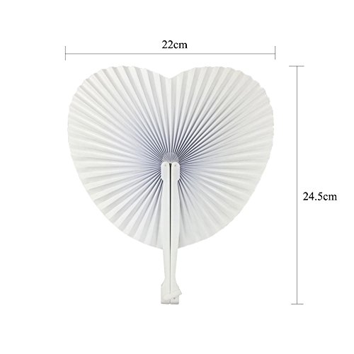Tomkity 72 Piezas Abanico Blanco Papel Plegable para Bodas o Fiestas