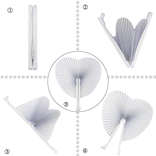Tomkity 72 Piezas Abanico Blanco Papel Plegable para Bodas o Fiestas