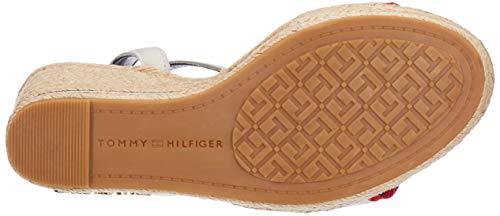 Tommy Hilfiger Iconic Elena Corporate Ribbon, Sandalias con Plataforma para Mujer, Rojo (RWB 020), 39 EU