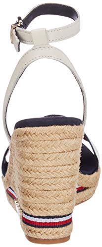 Tommy Hilfiger Iconic Elena Corporate Ribbon, Sandalias con Plataforma para Mujer, Rojo (RWB 020), 39 EU