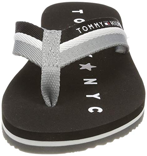 Tommy Hilfiger Tommy Loves NY Beach Sandal, Chanclas para Mujer, Negro (Black 990), 39 EU