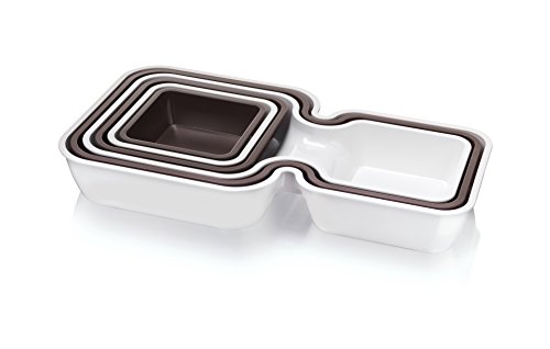 Tomorrow's Kitchen Bandejas apilables, Blanco y Gris, 30x4.3x16.4 cm, 6 Unidades