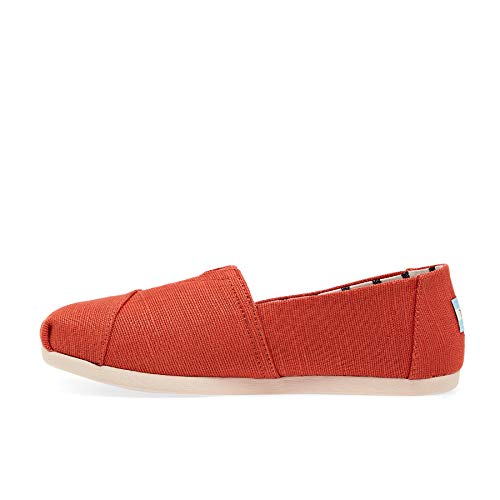 TOMS Zapatillas clásicas sin cordones para mujer, (Lienzo de arcilla roja.), 35 EU
