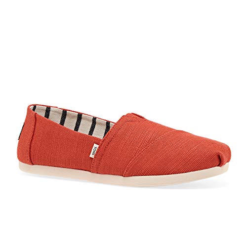 TOMS Zapatillas clásicas sin cordones para mujer, (Lienzo de arcilla roja.), 35 EU