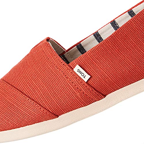 TOMS Zapatillas clásicas sin cordones para mujer, (Lienzo de arcilla roja.), 35 EU