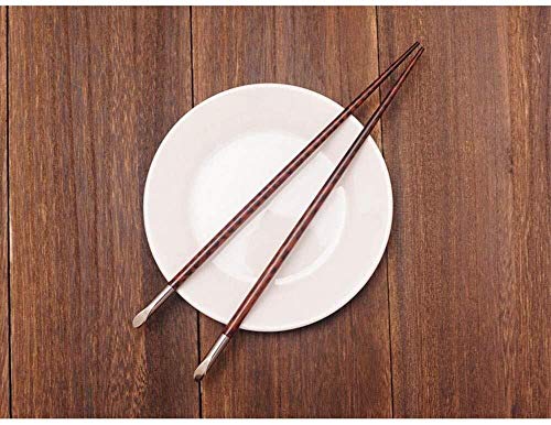 TongN Palillos Palillos-patrón de la serpiente palillos de madera, apuntadas creativo de gama alta japonesa palillos, resistente al desgaste, anti-escaldaduras, caja de madera Set