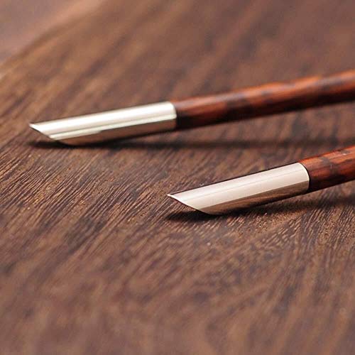 TongN Palillos Palillos-patrón de la serpiente palillos de madera, apuntadas creativo de gama alta japonesa palillos, resistente al desgaste, anti-escaldaduras, caja de madera Set