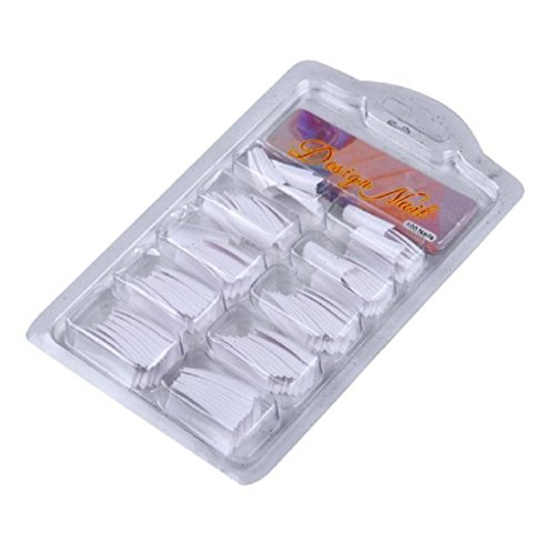 Tongshi Sistema de herramienta de 100 PC consejos francés acrílico falso Natural blanco y Nail Art pegamento cortador