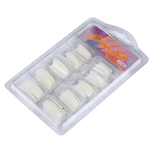 Tongshi Sistema de herramienta de 100 PC consejos francés acrílico falso Natural blanco y Nail Art pegamento cortador