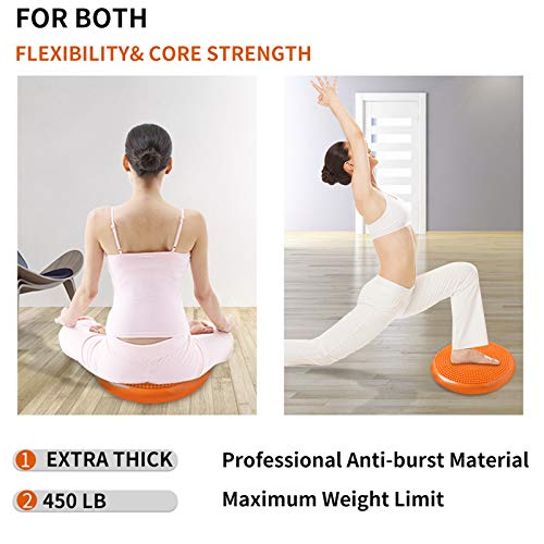 Tonsooze Cojín de Equilibrio, Cojines Equilibrio Bomba Colchoneta para Yoga Tablero de Estabilidad 33cm para Fitness, Yoga, Pilates, Entrenamiento y Ejercicio Físico, Balance Disc