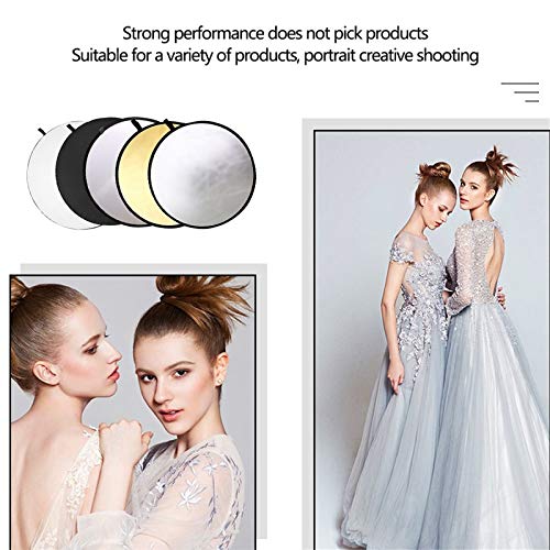 Tonsooze Fotografía Reflector de Luz 80CM 5 en 1 Reflectores Reflector Portatil Plegable Multi-disco Plegable con Asa Iluminación Difusor para Fotografía de Estudio Iluminación e Iluminación Exterior