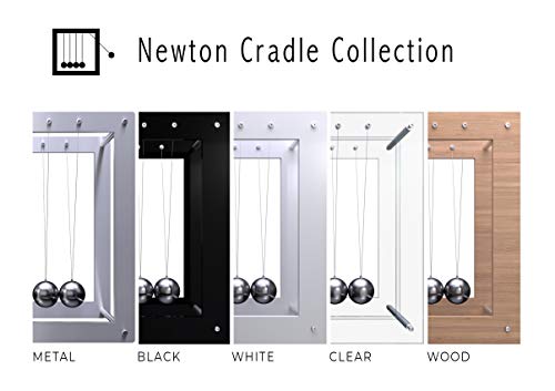 Tooby Péndulo de Newton Profesional. Ciencia y Juego del Movimiento Perpetuo. Objetos Decoracion de Escritorio y antiestrés para la Oficina. Kit de calibración Incluido. (Negro)