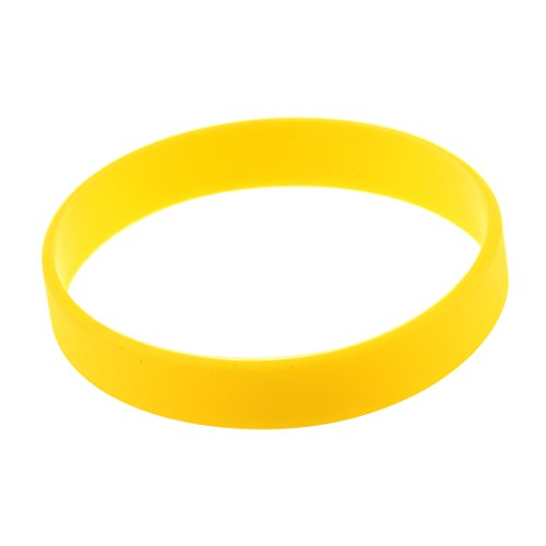 TOOGOO Brazalete de puno Munequera Pulsera de Elasticidad de Moda de Goma de Silicona Amarillo