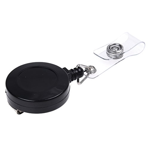 TOOGOO Recoil llavero Yo Yo retractil TIRE LA CADENA Belt Clip Holder ID CARD Ski Pass - Negro