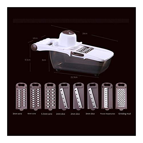 Tool Ajustables Chopper Cortador de Cocina Herramientas Dicer Vegetal, de múltiples Funciones, for Patata Zanahoria Queso, Marrón, 11I.7In Tool-7.31 (Color : Silver)