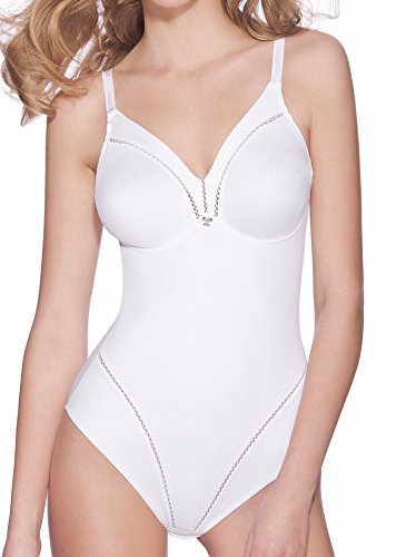 Top Comfort P6739 Body Reductoras Adelgazantes Mujer sin aro Copa C preformada Body Mujer Elegante Reductor y Moldeador Talla Grande (Blanco, 110C)