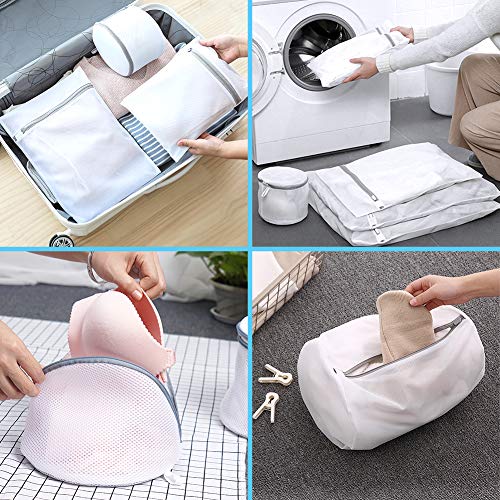TOPERSUN 10PCS Bolsa para Lavadora Bolsa de Lavanderia Bolsa para la Colada con Cremallera Cerrada Bolsa Malla de Lavandería Protección Completa Reutilizable Adecuado para Lavando Ropa