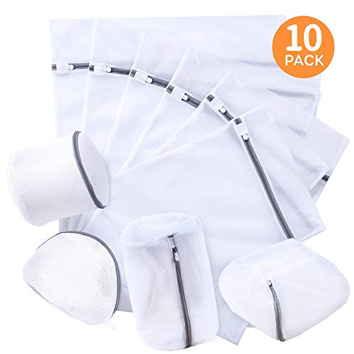 TOPERSUN 10PCS Bolsa para Lavadora Bolsa de Lavanderia Bolsa para la Colada con Cremallera Cerrada Bolsa Malla de Lavandería Protección Completa Reutilizable Adecuado para Lavando Ropa