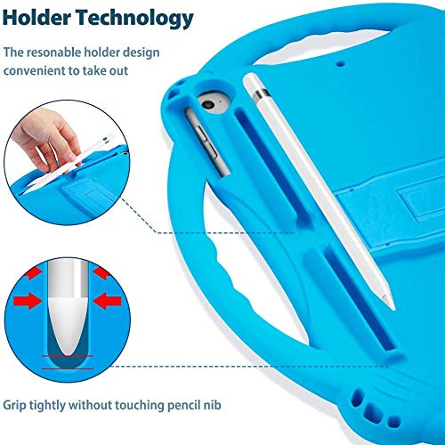 TopEsct 2018/2017 Edición iPad 9.7"/ iPad Air Funda para Niños,Shock Proof Material Silicona con Manija para Apple iPad 5th/6th, iPad Air, iPad Air 2,iPad Pro 9.7(iPad 9.7, Azul)