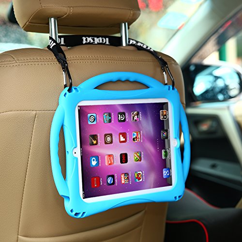 TopEsct iPad 2 Funda Niños Shock Proof Material Silicona Lightweight Kids Protector Cover Case con Manija para Apple iPad 2, iPad 3,iPad 4 (iPad 2/3/4, Azul)