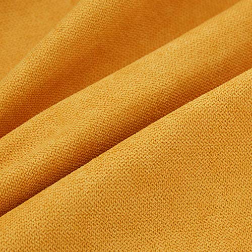 Topfinel juego 2 Hogar Algodón Lino Decorativa Almohadas Fundas de Color sólido para Sala de Estar sofás Amarillo 45x45cm