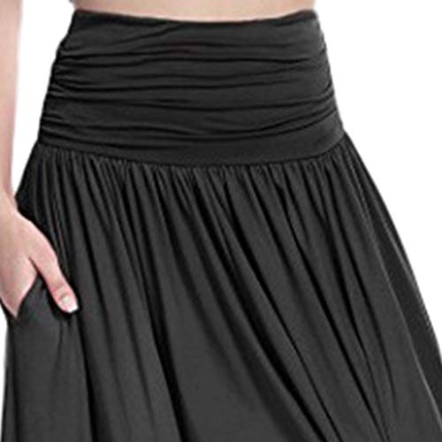 TOPKEAL Falda Larga de Cintura Alta para Mujer Falda Maxi de Color Sólido de Tallas Grandes para Damas de Verano 2019