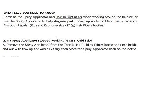 TOPPIK Spray Aplicador, Aplicación Precisa de las Fibras sobre las Zonas con menos Cabello para Crear más Densidad en el Cabello