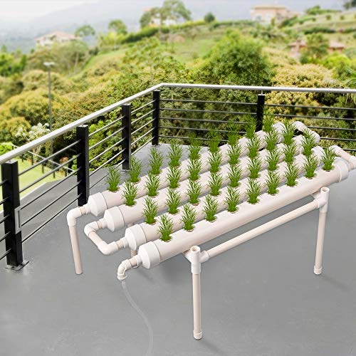 TOPQSC Kit de Cultivo Hidropónico 36 Sitios 4 Tubos Equipo de Plantación Hidropónica Cultivo Sin Suelo Aguas Profundas Sistema de Cultivo Hidropónico Para el Kit de Cultivo de Jardín de Balcón de Casa