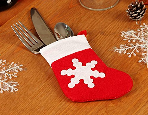 Topways® Decoración Navidad Cena , Navidad decoración de la mesa calcetines de Navidad cubiertos bolsillos soporte 12 pcs