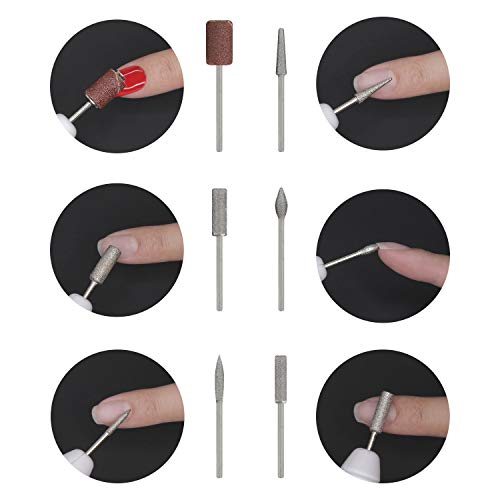 Torno de Uñas Profesional 35.000 RPM para Manicura y Pedicura Negro - Pulidor de Uñas de Gel Semipermanentes Acrílicas Postizas - 6 Brocas para Quitar Esmalte Callos Durezas Empujar Cutículas -Meanail