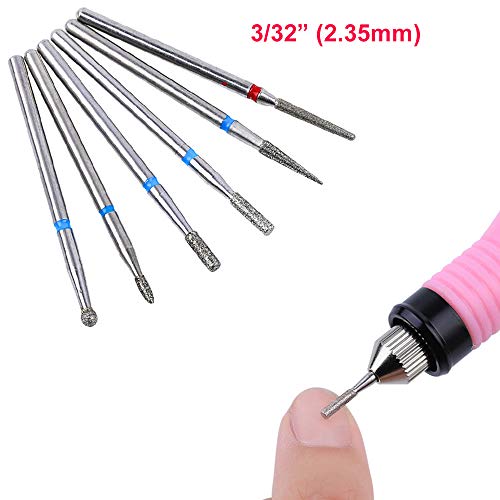 Torno para Uñas,Homeet 30pc Fresas Torno Manicura Pulidor para Manicura Brocas para Uñas Acero al Tungsteno Fresas para Torno Manicura Accesorios Manicura y Pedicura Eléctrico