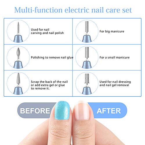 Torno para Uñas,Lima de Uñas Electrica Profesionales para Manicura y Pedicura, Velocidad ajustable,2000 rpm,Set de Manicura para DIY en Salón,Hogar.