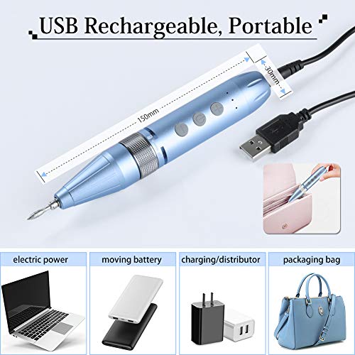 Torno para Uñas,Lima de Uñas Electrica Profesionales para Manicura y Pedicura, Velocidad ajustable,2000 rpm,Set de Manicura para DIY en Salón,Hogar.