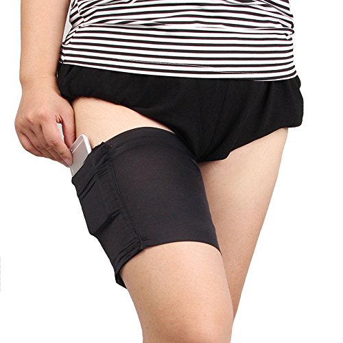 Tosonse Las Mujeres De La Moda De Bolsillo Negro Elástico Anti-Rozaduras Bandas De Muslo Previenen Rozaduras Calcetines Para Mujer Calcetín