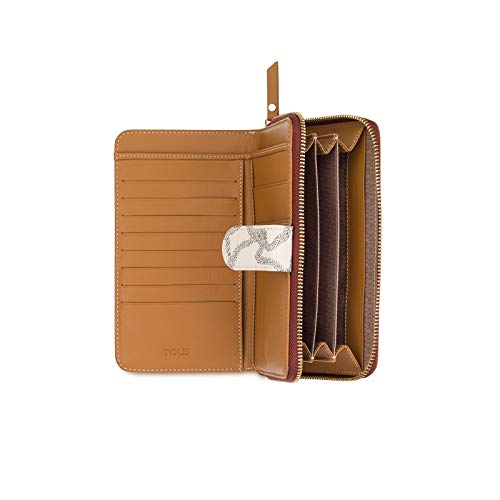 TOUS Billetera Kaos New Total, Cartera para Mujer, Multicolor (Arena/Negro), 2.5x11x18 cm (W x H x L)