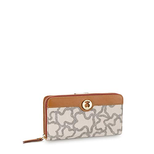 TOUS Billetera Kaos New Total, Cartera para Mujer, Multicolor (Arena/Negro), 2.5x11x18 cm (W x H x L)