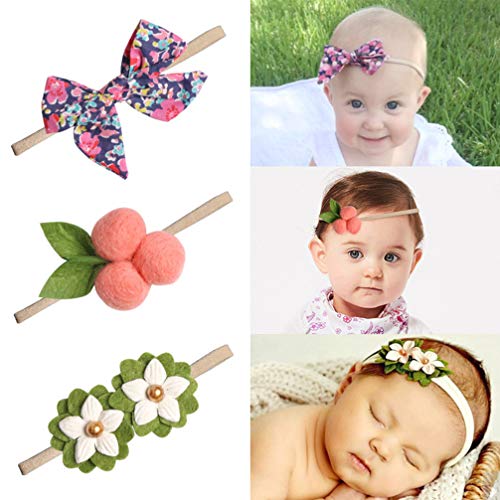 TOYANDONA 10 piezas Conjunto de diademas de flores para niña, accesorios para el cabello bowknot para regalo de bebé recién nacido o accesorios para fotos de bebé