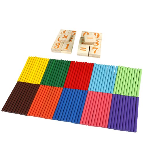 TOYMYTOY Juguetes Educativos Juegos Matematicos para Niños Número Madera y Palillos con Caja