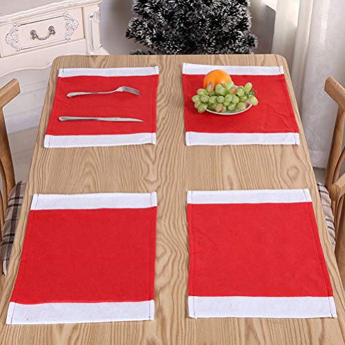Toyvian 12 Piezas Mantel Individual de Navidad Salvamanteles de Navidad Posavasos de Navidad Decoración de Mesa Cena de Navidad Accesorio de Navidad