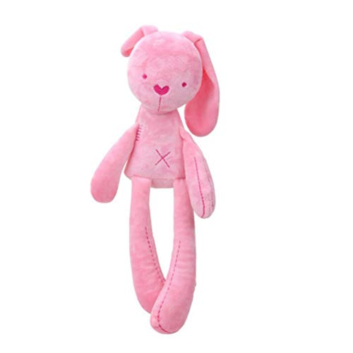 Toyvian Conejo de Patas largas Juguete de Peluche Muñeca Catoon Bebé Muñeca Conejo Regalo de Juguete para niños Bebés (Rosa)