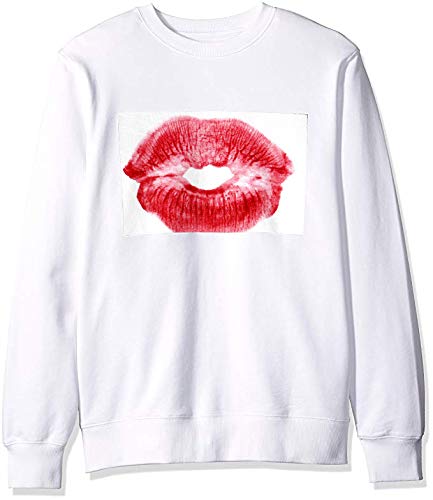 Trace of Lipstick - Sudadera con Capucha, Color Blanco Multicolor XXL