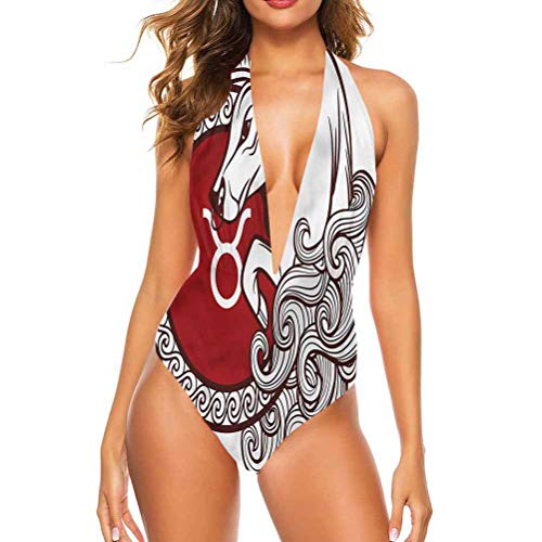 Traje de baño de Tauro, signo de toro enojado astrología que te hace cómoda/segura Multi 04 XL