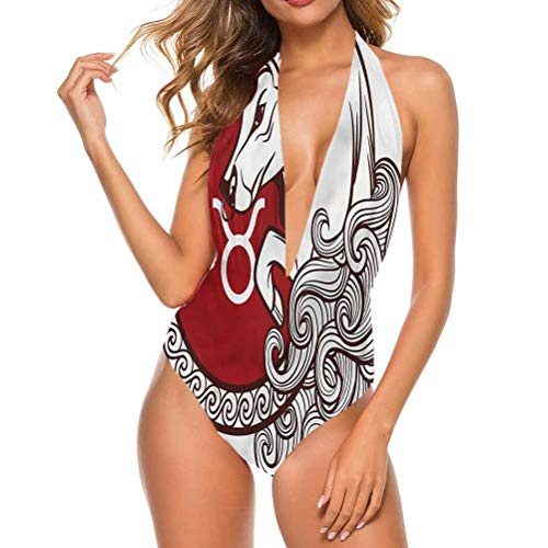 Traje de baño de Tauro, signo de toro enojado astrología que te hace cómoda/segura Multi 04 XL