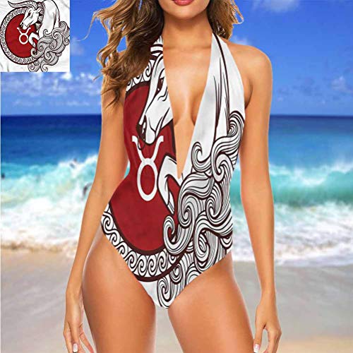 Traje de baño de Tauro, signo de toro enojado astrología que te hace cómoda/segura Multi 04 XL