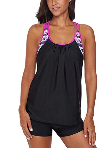 Traje de baño de una Pieza de Ballet Trajes de baño para Mujer más Populares Blusa para Mujer con Estampado de Rayas con Tirantes T-Back Push Up S