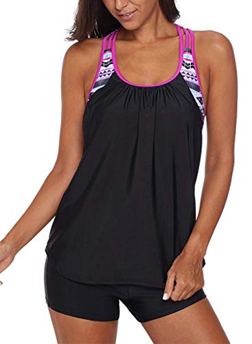 Traje de baño de una Pieza de Ballet Trajes de baño para Mujer más Populares Blusa para Mujer con Estampado de Rayas con Tirantes T-Back Push Up S