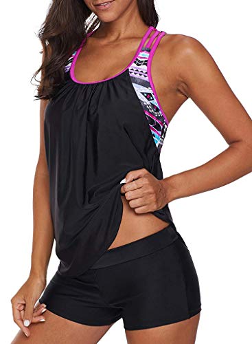 Traje de baño de una Pieza de Ballet Trajes de baño para Mujer más Populares Blusa para Mujer con Estampado de Rayas con Tirantes T-Back Push Up S